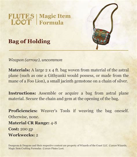 5e artificer replicate bag of holding|artificer bag of holding.